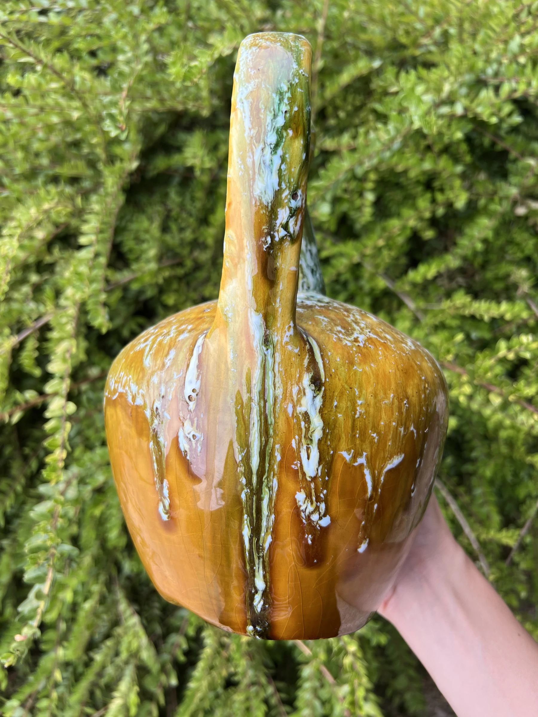 🍯 Antieke vintage geëmailleerde baksteenkruik rustieke handgemaakte decoratie 25,5 cm – photo 11